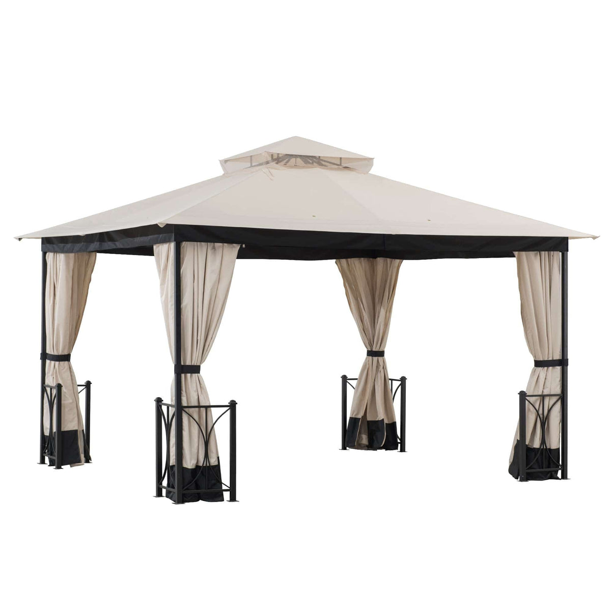 SUNJOY 11x13 Outdoor Patio Gazebo with Netting and Curtain.