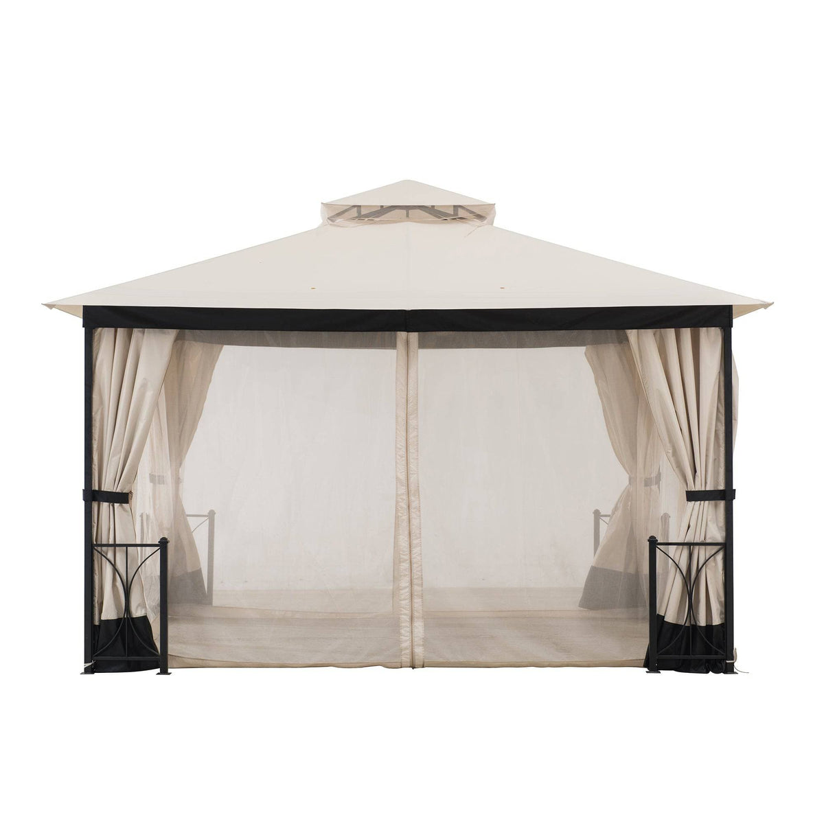 SUNJOY 11x13 Outdoor Patio Gazebo with Netting and Curtain.