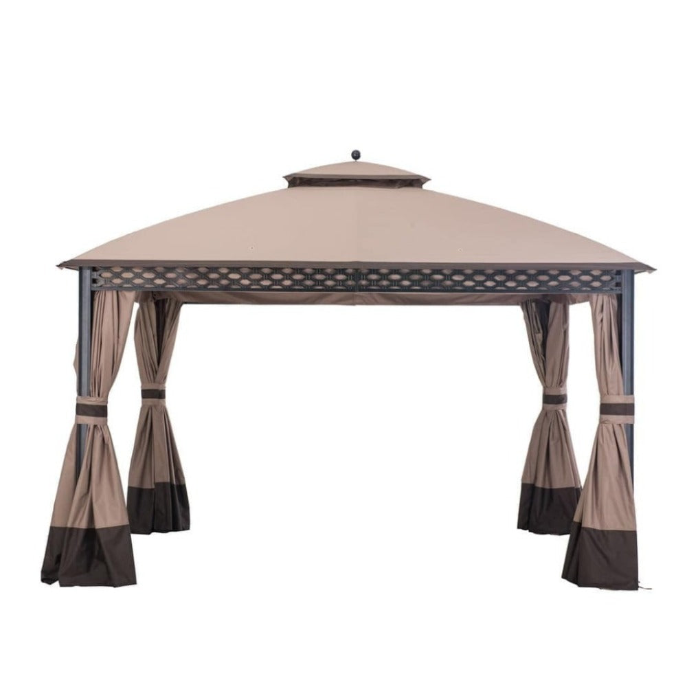 SUNJOY Sesame+Light Brown Replacement Canopy For Pinehurst Gazebo (10X12 Ft) L-GZ1188PST Sold At Big Lots.