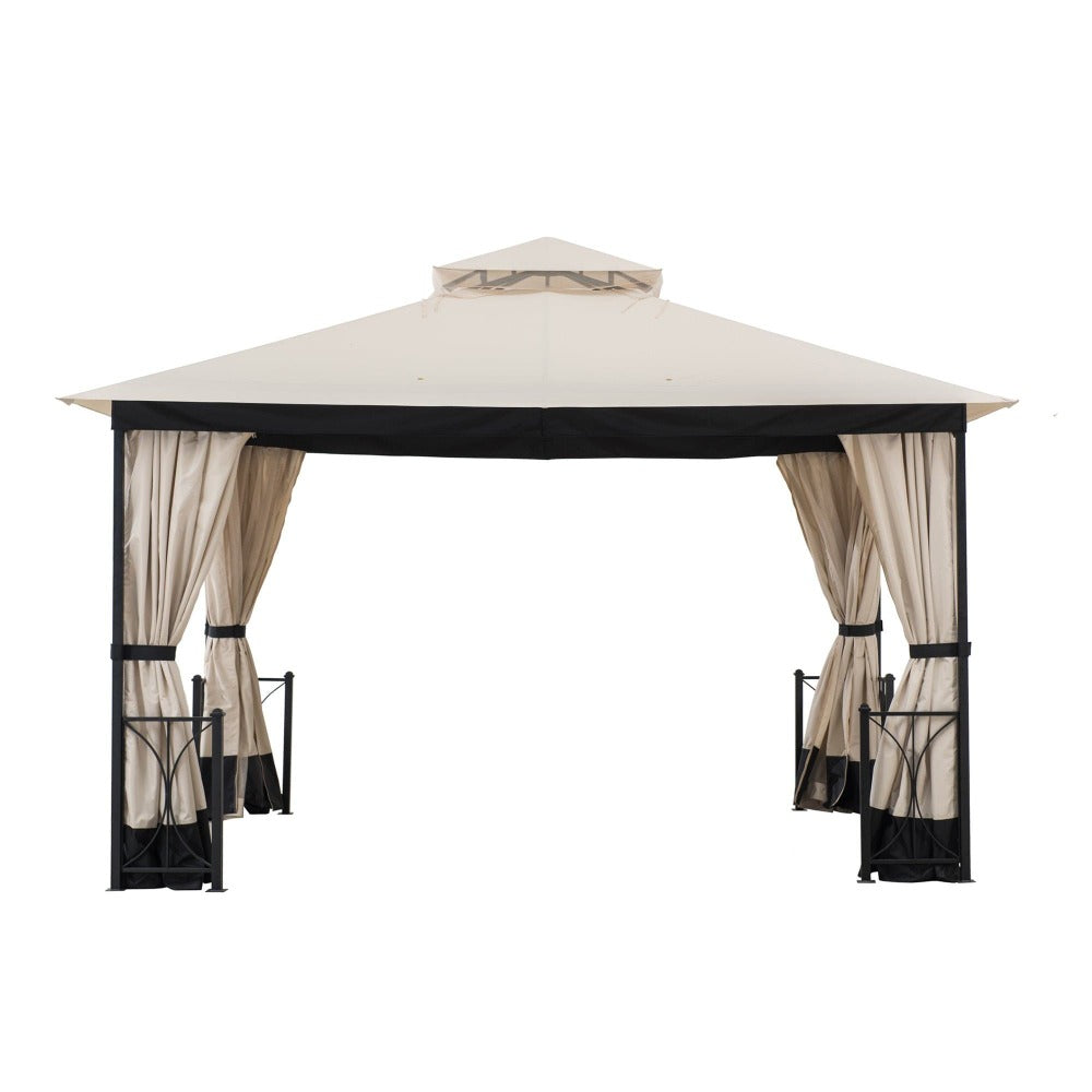 SUNJOY Sesame+Black  Replacement Canopy For Belcourt Gazebo (11X13 Ft) A101012410 Sold At SunNest.