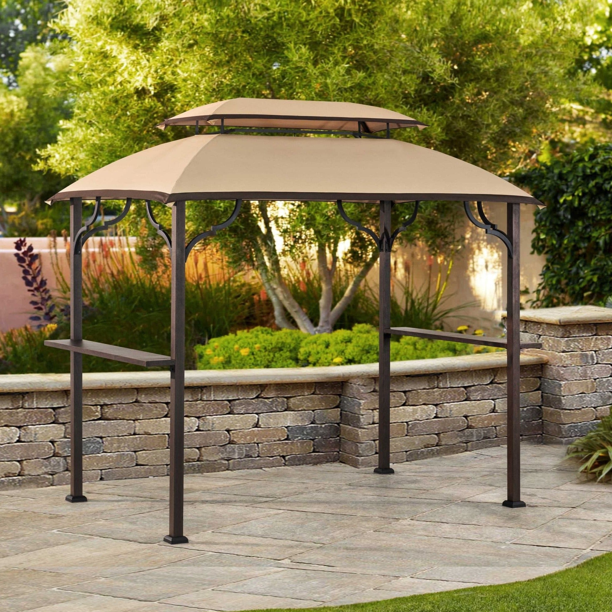 SUNJOY Sesame+Dark Brown Replacement Canopy For Greenvail Domed Top Grill Gazebo (8X5 Ft) A103001900 Sold At BJ‘S.