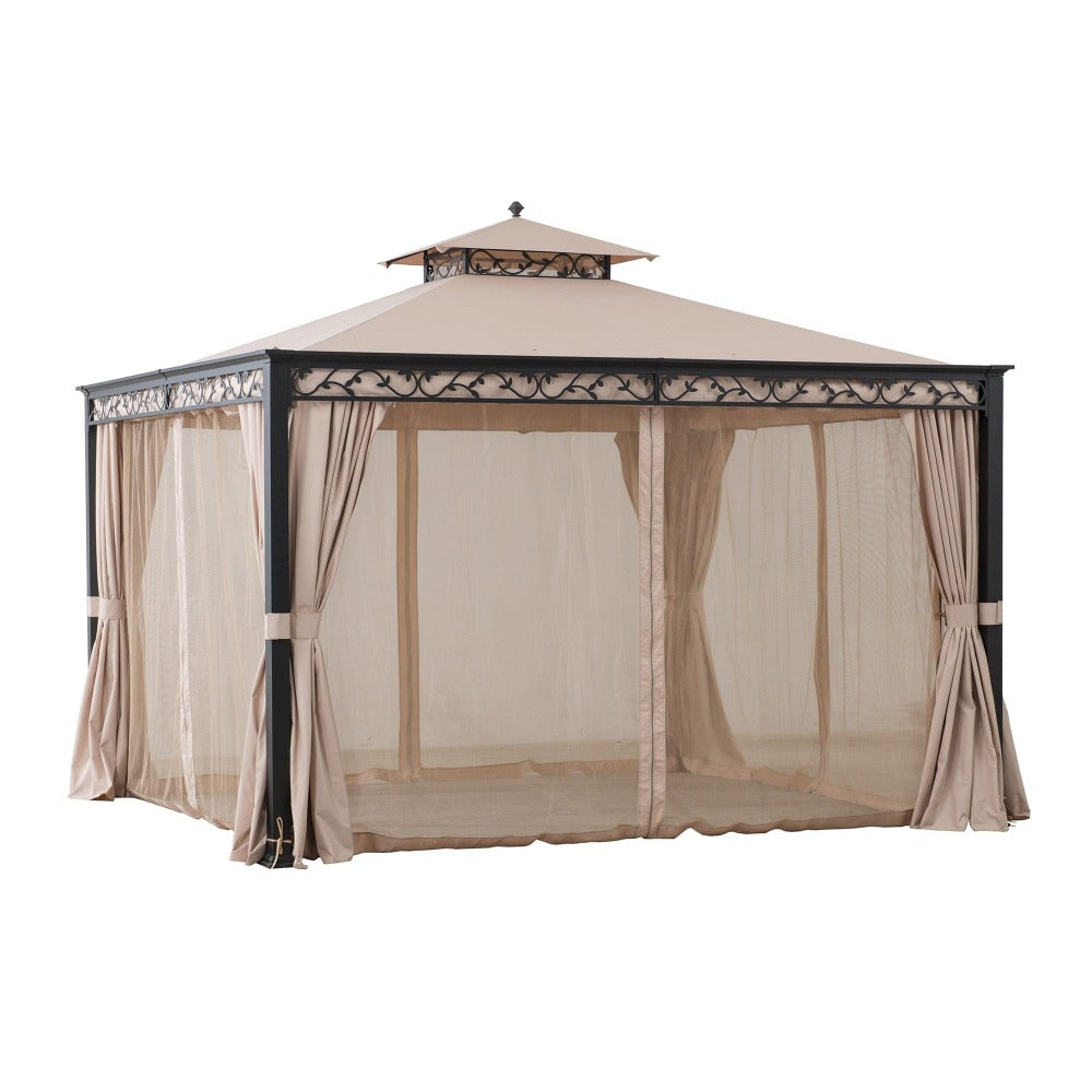 SUNJOY Khaki  Replacement Mosquito Netting For Bewkes Softtop Gazebo (10X12 Ft) A101003202 Sold At SunNest.