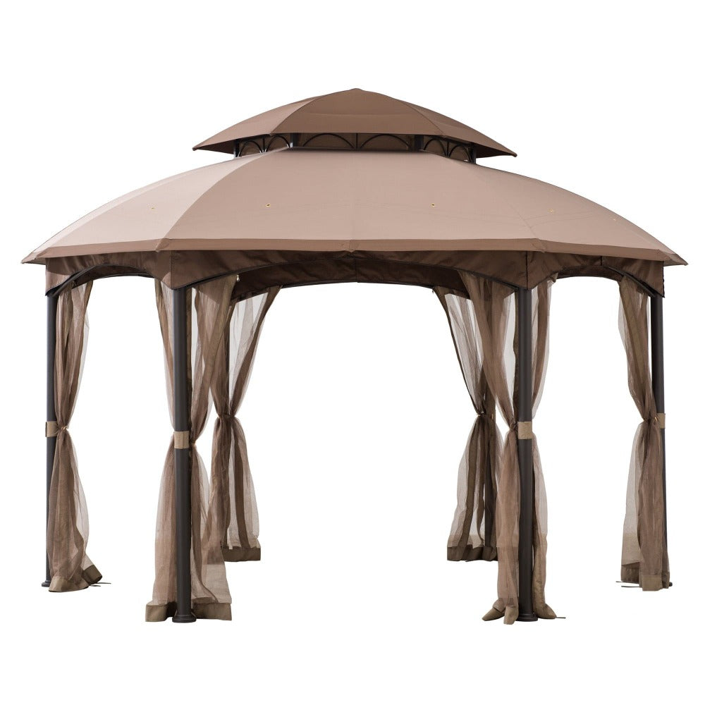 SUNJOY Light Brown Replacement Mosquito Netting For Manat soft top gazebo (14x14 Ft) A101011800 Sold At SunNest.