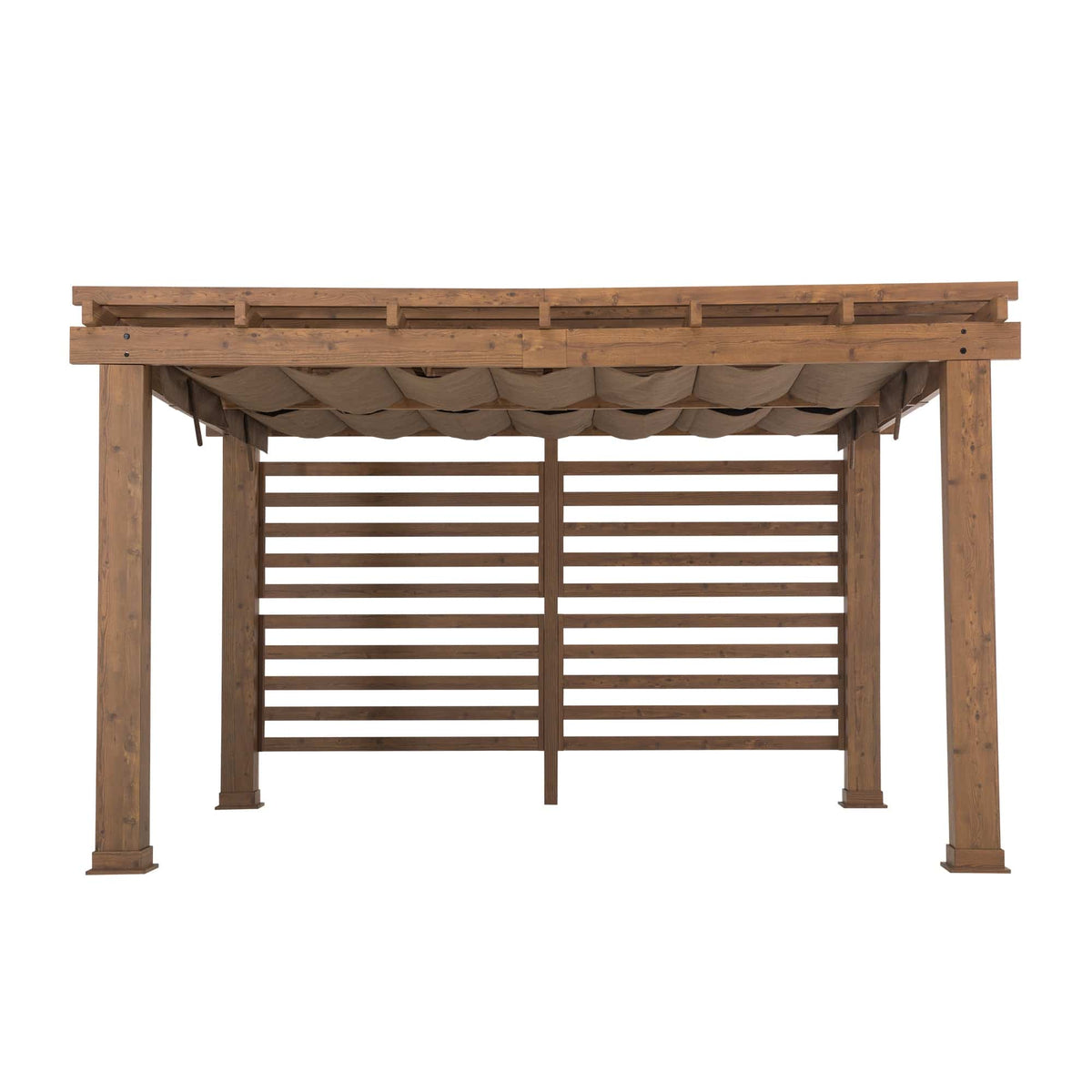 SUNJOY 11x13 Backyard Aluminum Pergola with Retractable Sling Canopy.