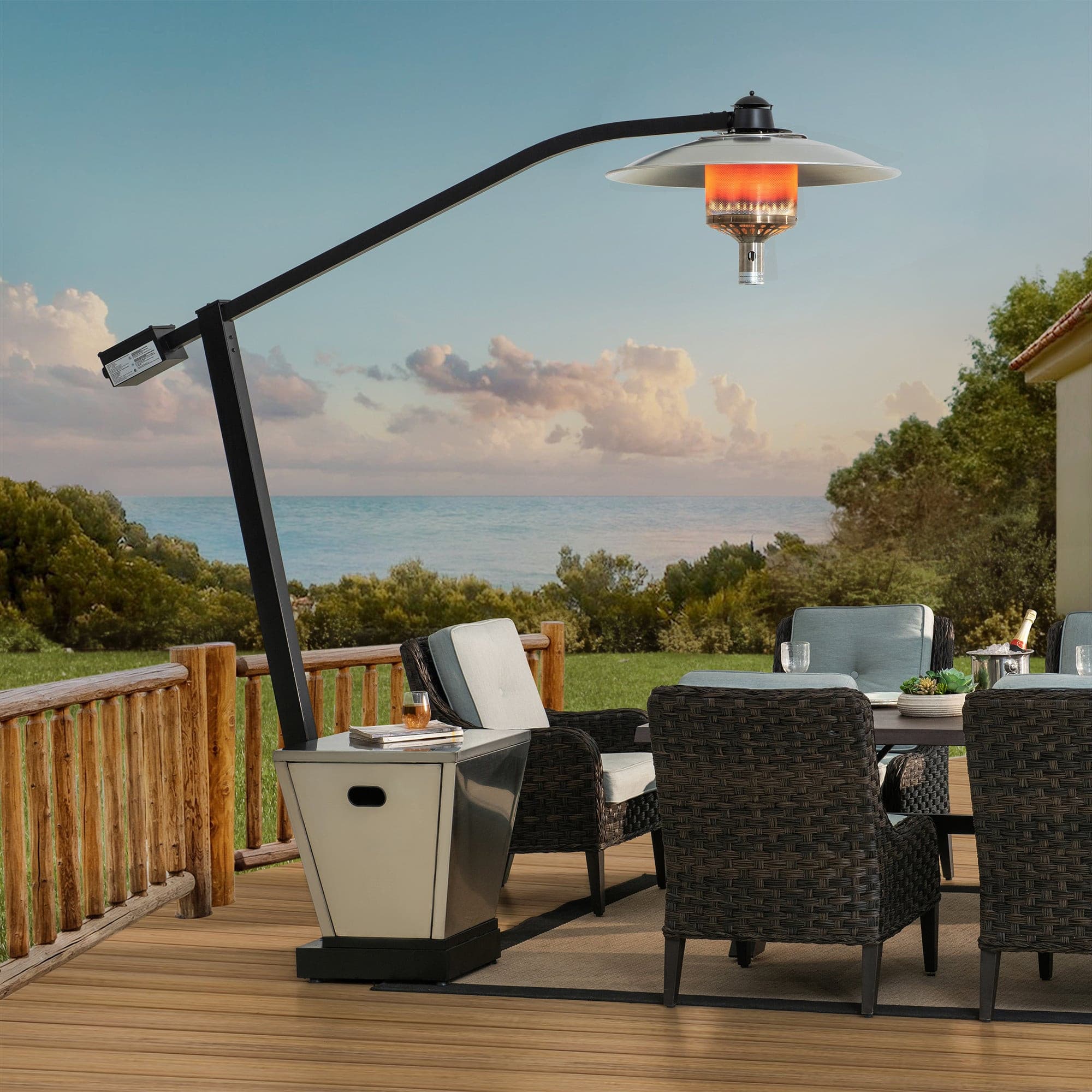 SUNJOY 45,000 BTU Portable Offset Propane Gas Heater with Wheels.