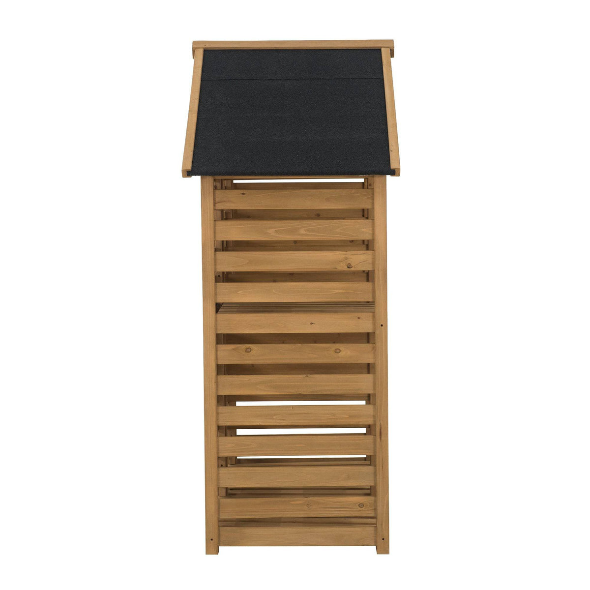 SUNJOY Outdoor Cedar Firewood Storage Rack Shed with Asphalt Roof.