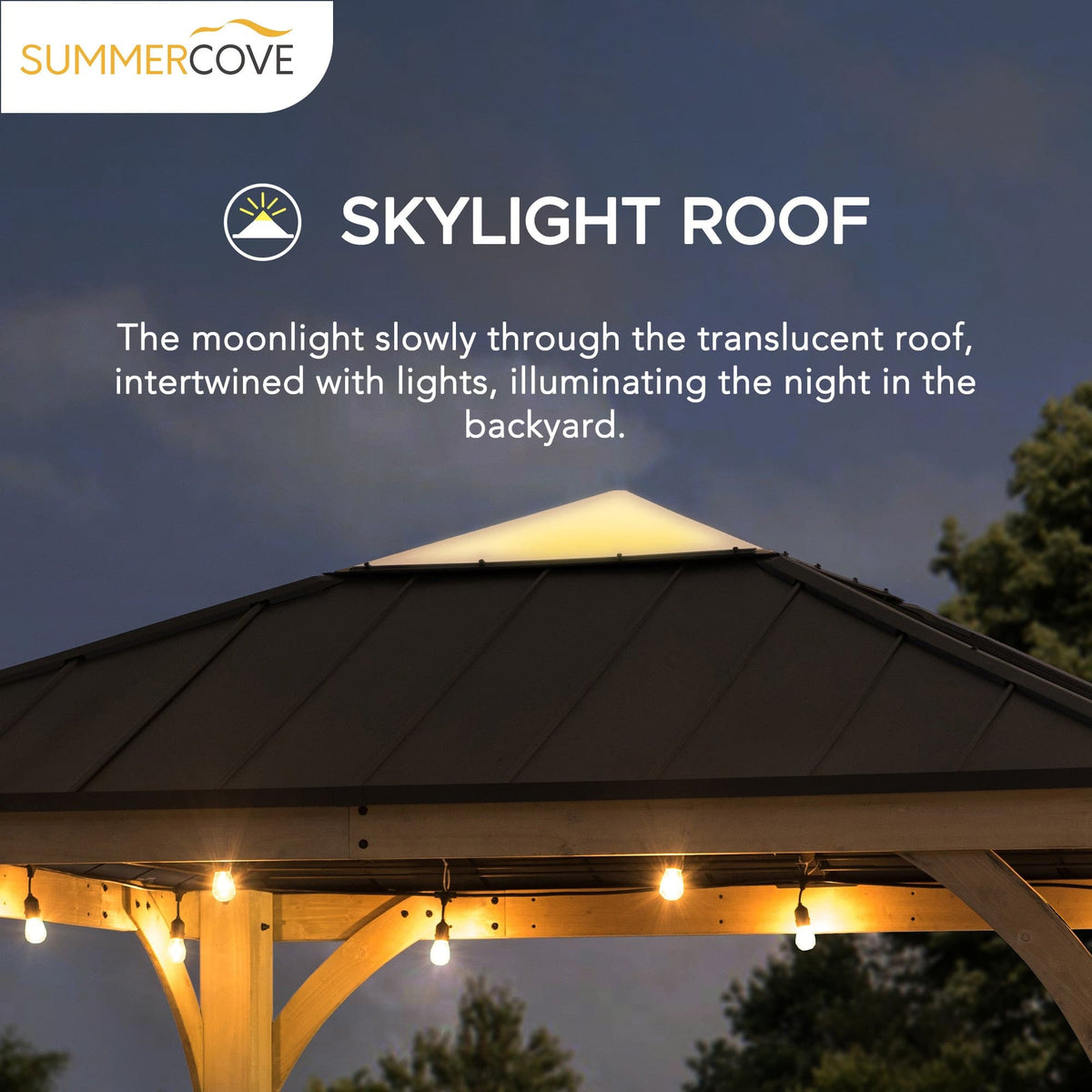 SUNJOY 11x11 Gazebo with Aluminum Privacy Screen & Bar Shelf for Hot Tub.