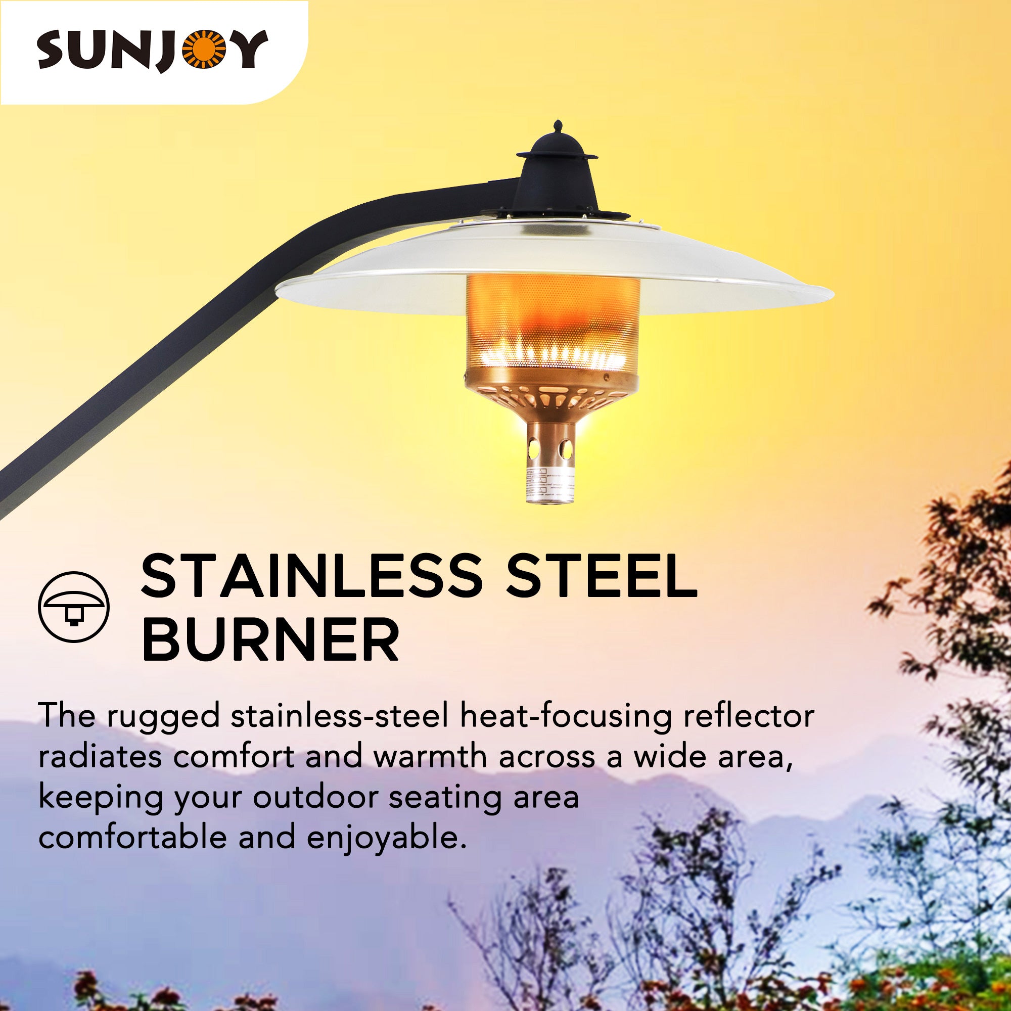 SUNJOY 45,000 BTU Portable Offset Propane Gas Heater with Wheels.