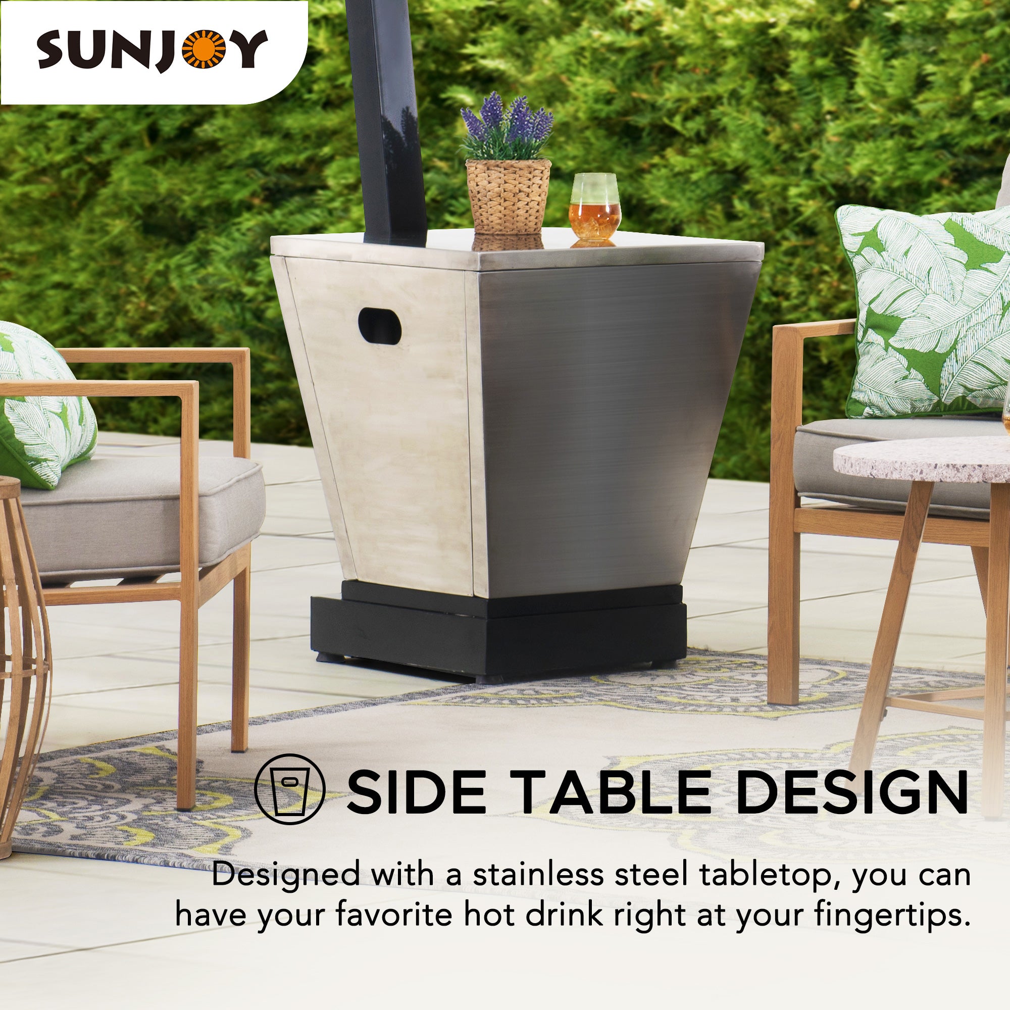 SUNJOY 45,000 BTU Portable Offset Propane Gas Heater with Wheels.